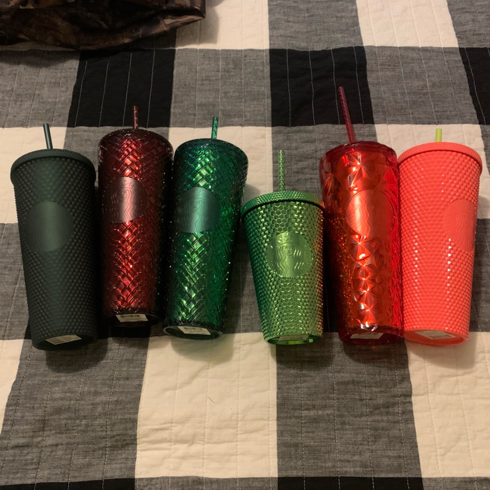 6 never used Starbucks tumblers5-24oz and 1-16oz